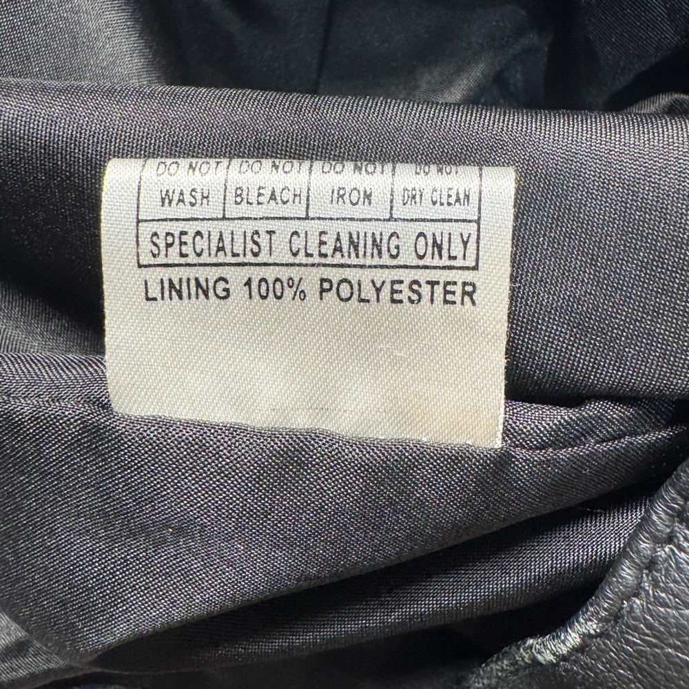 Bagazio Vintage Mens Leather Pants Size 42 Black Pleated Front Trousers Biker - Picture 7 of 12